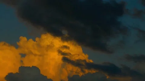 Storm clouds and afterglow Stock Footage 11355616