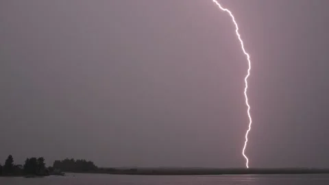 Storm clouds and bolt of lightning. Stock Footage 168688652
