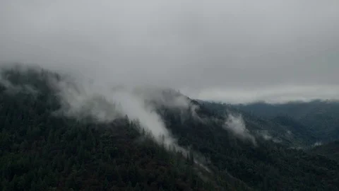 Storm Clouds And Fog Moving Above The Feather River Canyon Stock Footage 87774099