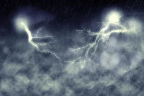 Storm Clouds and Lightning Illustrazione stock