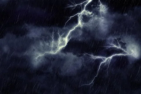 Storm Clouds and Lightning Illustrazione stock