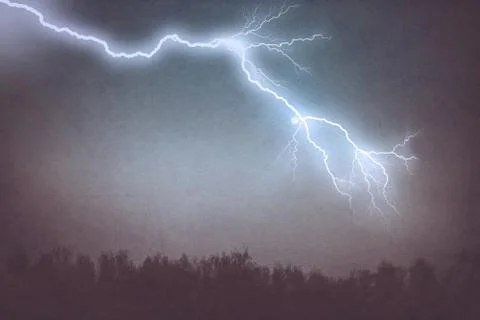 Storm Clouds and Lightning 스톡 일러스트