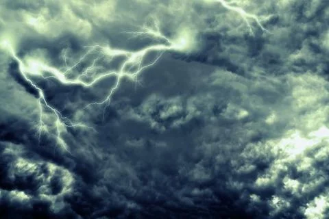 Storm Clouds and Lightning Stock Illustration