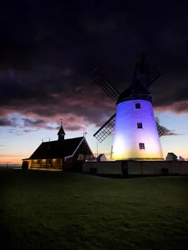 Storm Clouds and Lytham Windmill Stock Photos