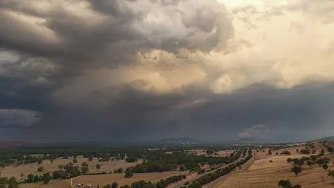 Storm clouds and rain - Wodonga Stock Photos