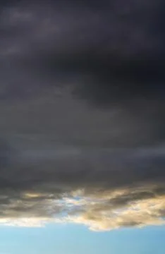 Storm clouds and sun, panorama Stock Photos