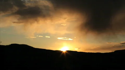 Storm clouds and Sunset Time Lapse Video stock 730721