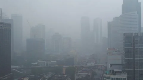 Storm Clouds Approaching Kuala Lumpur Cityscape Stock Footage 333908106