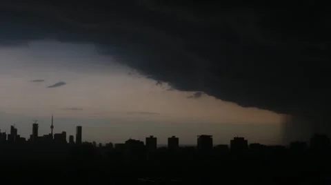Storm clouds approaching Toronto Downtown Video stock 53103431