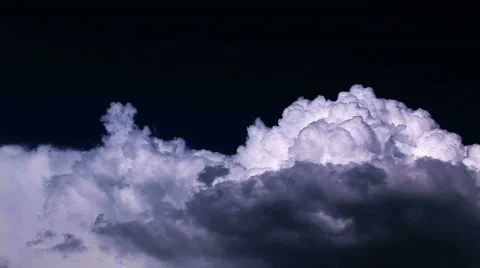 Storm Clouds Blowing Through Sky Toned Purple - Thunderheads Time Lapse Stock-Footage 523351