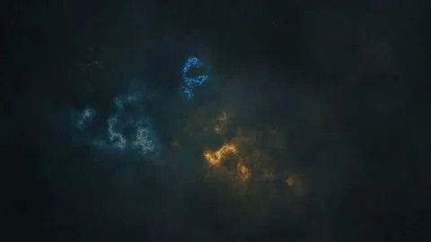 Storm Clouds with Blue and Orange Lightning 4K Loop Stock Footage 167769398