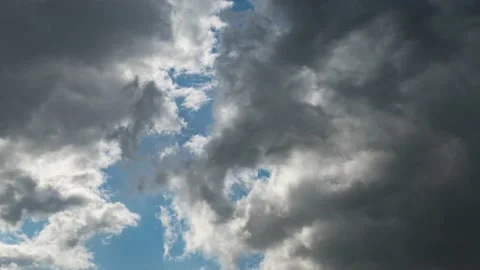 Storm clouds in blue sky, time lapse Stock Footage 141518135