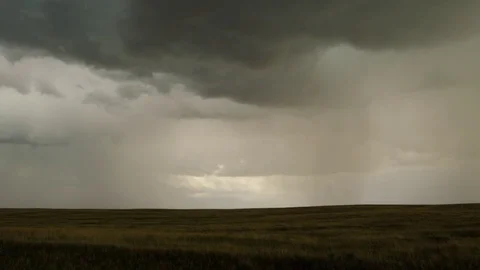 Storm clouds boiling over prairie Video stock 82182210