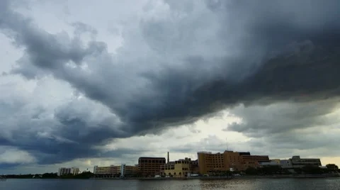 Storm clouds in the city Stock Footage 41683067