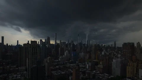 Storm Clouds Cityscape Timelapse Stock Footage 278773562