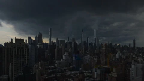 Storm Clouds Cityscape Timelapse Zoom Out Stock Footage 279779751