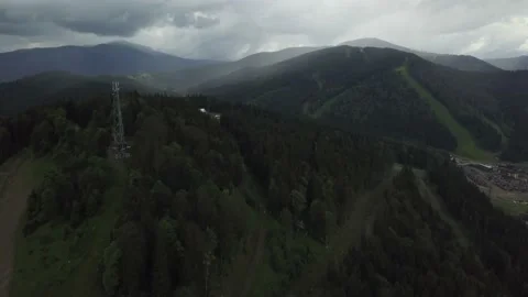 Storm clouds coming over the mountains. Stock Footage 133567472