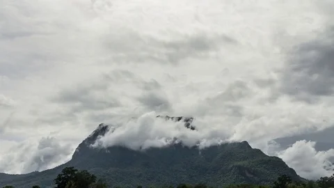Storm clouds cover the mountain Stock Footage 75326445