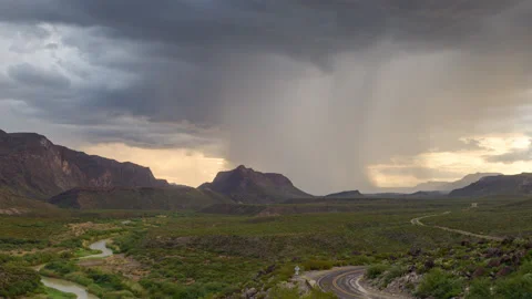 Storm Clouds Desert Rain Stock Footage 166458258
