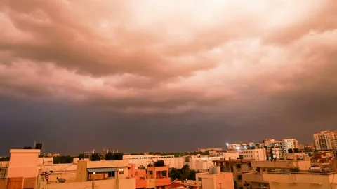 Storm clouds - dramatic sky background Stock Footage 131837887