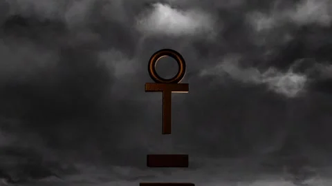 Storm clouds drifting, metallic glyph highlighting as lower bars sliding down, Stock Footage 338356326