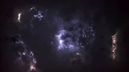 Storm Clouds During Dark Time Of Day. Flashing Lightning In The Clouds Stock Footage