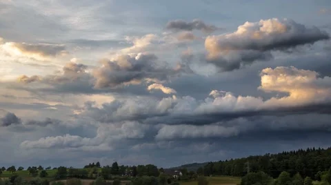 Storm clouds during sunset over Germay - Time Lapse Stock Footage 63950670