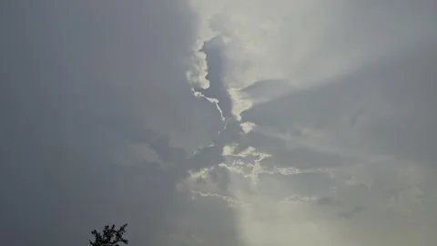 Storm Clouds Eclipse The Setting Sun (HDR Time Lapse) Stock Footage 276281660