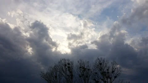 Storm clouds float across the sky Stock Footage