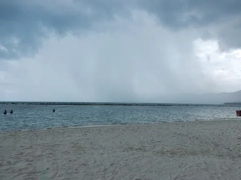 Storm clouds gather over a beach on Ko Samui in Thailand 写真素材