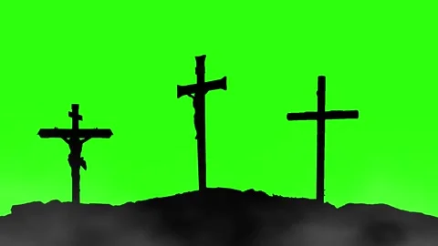 Storm Clouds Gather Over the Cross of Redemption Stock Footage 312236337