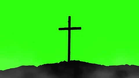 Storm Clouds Gather Over the Cross of Redemption Stock Footage 312236339