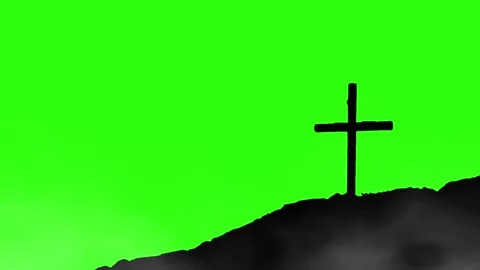 Storm Clouds Gather Over the Cross of Redemption Stock Footage 312236340