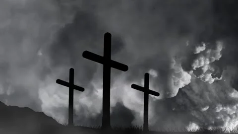 Storm Clouds Gather Over the Cross of Redemption Stock Footage 313251319