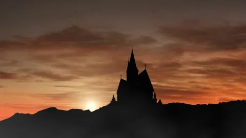 Storm Clouds Gather Over the Cross of Redemption Stock Footage 327213725