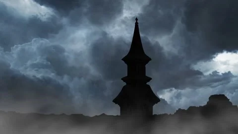 Storm Clouds Gather Over the Cross of Redemption 库存影片 329953238