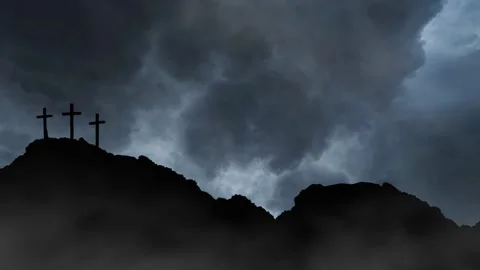 Storm Clouds Gather Over the Cross of Redemption 库存影片 330045135