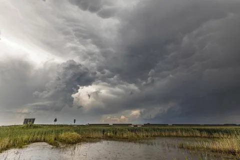 Storm clouds gather over Wroclaw, Poland - 13 Jun 2020 Fotos Stock