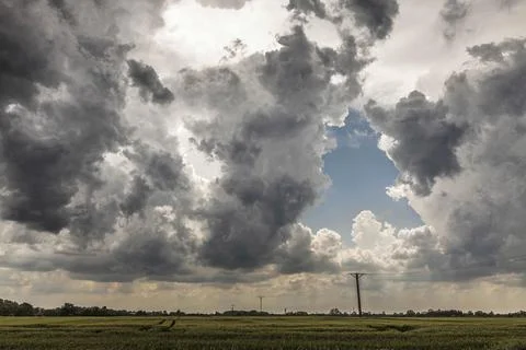 Storm clouds gather over Wroclaw, Poland - 13 Jun 2020 Fotos Stock