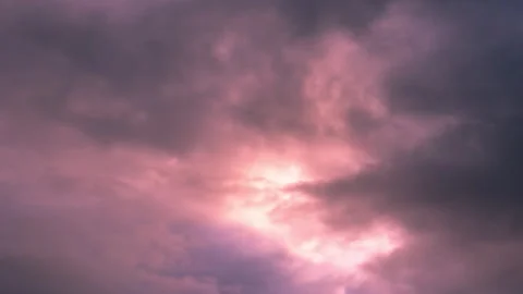 Storm Clouds Gathering Before Heavy Rain at Sunset Timelapse Stock Footage 320810616