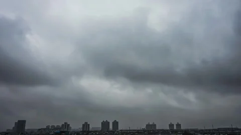 Storm Clouds Gathering Before Heavy Rain Views Timelapse Stock Footage 320810698