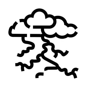 Storm clouds generating powerful lightning weather icon Stock Illustration