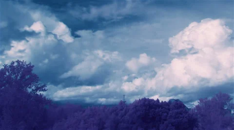 Storm clouds, infrared time lapse t1361T Stock Footage 32897859