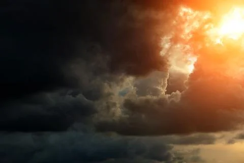 Storm Clouds with a Light Foto stock