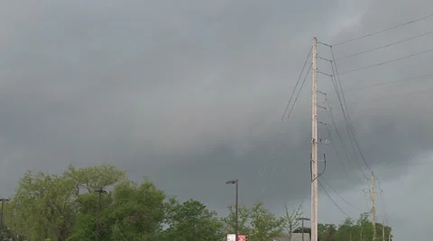 Storm clouds lightning and shelf clouds on severe thunderstorm Stock Footage 36859155