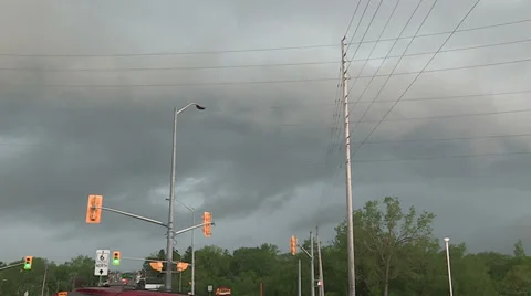 Storm clouds lightning and shelf clouds on severe thunderstorm Stock Footage 36859808