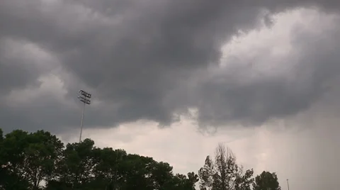 Storm clouds lightning and shelf clouds on severe thunderstorm Stock Footage 36864427