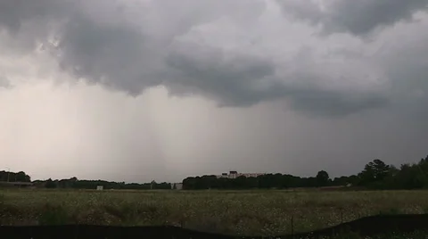 Storm clouds lightning and shelf clouds on severe thunderstorm Stock Footage 36865036