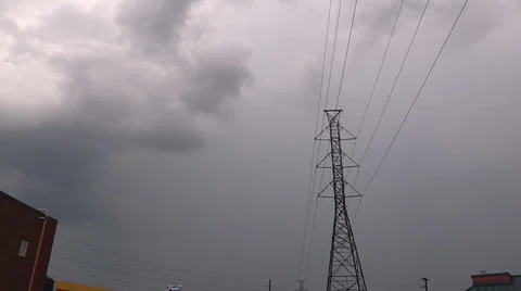 Storm clouds lightning and shelf clouds on severe thunderstorm Stock Footage 36870354