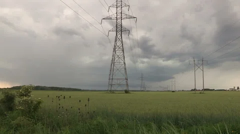 Storm clouds lightning and shelf clouds on severe thunderstorm Stock Footage 36879085